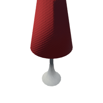 Desk Lamp-001 - Brushed Metal Cone Shade Red